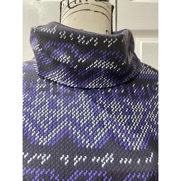 NIKE PRO DRIFIT SHIRT HYPERWARM TURTLENECK PURPLE BLACK GRID SZ M ATHLETIC CORE - Picture 8 of 11